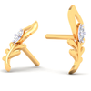 18K unique leafy shape diamond stud earring from\
Diamond Collection 