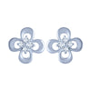 18k (750) White Gold and Diamond Stud Earrings for Women