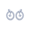 18KT (750) White Gold and Diamond Stud Earrings for Women