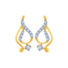 18k (750) Yellow Gold and Diamond Stud Earrings for Women