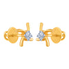18k (750) Yellow Gold and Diamond Stud Earrings for Women