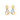 18k (750) Yellow Gold and Diamond Stud Earrings for Women
