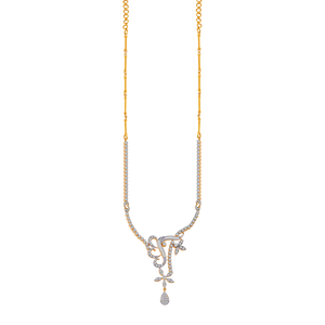 18KT (750) Yellow Gold And Solitaire Necklace For Women