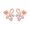 18k (750) Rose Gold and Diamond Stud Earrings for Women