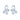 18k (750) White Gold and Diamond Stud Earrings for Women