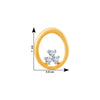 18k (750) Yellow Gold and Diamond Stud Earrings for Women