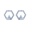 18k (750) White Gold and Diamond Stud Earrings for Women