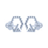 18k (750) White Gold and Diamond Stud Earrings for Women