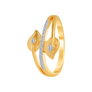 18KT (750) Yellow Gold And Diamond Ring For Women