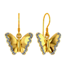 Butterfly Themed Gold And Diamond Earrings 