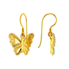 Butterfly Themed Gold And Diamond Earrings 