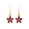 18K Floral Design Modern Gold And Diamond Earrings 