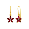 18K Floral Design Modern Gold And Diamond Earrings 