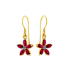 18K Floral Design Modern Gold And Diamond Earrings 