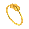 18K gold ring with a leaf design on top 