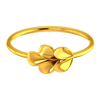 18K gold ring with a leaf design on top 