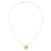 18K Gold flower shaped diamond necklace 3 pearls