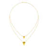 Double Layered Pyramid Themed 18K Gold Necklace 