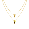 Double Layered Pyramid Themed 18K Gold Necklace 