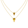 Double Layered Pyramid Themed 18K Gold Necklace 