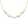 Bold Feather Diamond And Gold Necklace