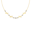 Bold Feather Diamond And Gold Necklace