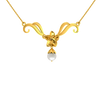 Hypnotic Gold And Diamond Floral Design Necklace