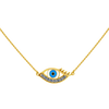 18 K Peacock Eye Themed Diamond and Gold Necklace