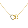 Heart-Lock Themed Diamond-Studded Gold Necklace 