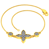 Lovely 18k Gold and Diamond Embellished Flower Motif Bracelet PC Chandra Jewellers