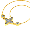 Lovely 18k Gold and Diamond Embellished Flower Motif Bracelet PC Chandra Jewellers