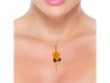 22K Leafy Flower Pendant Gold Necklace 