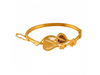 22K Precious Gold Bangles With Two Paans & Flower Shape Details