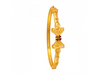 22K Elegant Gold Bangles With Meenakari Flower Detail