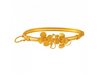 22K Delicate Gold Bangles With Two Flowers Shape Details