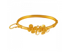 22K Delicate Gold Bangles With Two Flowers Shape Details