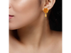 Beautiful 22K Rose Shape Gold Earrings With A Tear Drop Detail