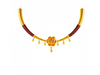 22k Flower shaped choker necklace with a dash of maroon design. 