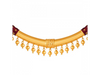 22k Gold choker necklace with small hanging beads and maroon detailing