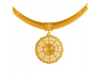 Uniquely crafted 22k gold choker with a round pendant