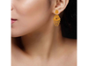 Distinctively Designed 22K Gold Earrings In Meenakari Style 