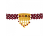 22k Choker necklace with maroon beads and meenakari work