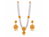 Charming 22k Gold and Pearls Jewellery set with Round Flower Motif