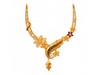 Spellbinding 22K Gold Necklace with Floral & Meenakari detailing