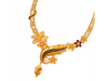 Spellbinding 22K Gold Necklace with Floral & Meenakari detailing