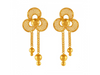 22K Floral Gold Drop Earrings with Jali Work