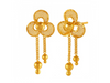 22K Floral Gold Drop Earrings with Jali Work