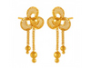 22K Floral Gold Drop Earrings with Jali Work