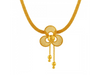 Fancy 22K Gold Floral Necklace with Jali Work