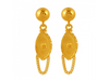 22K Gold Drop Earrings with Chain Detailing